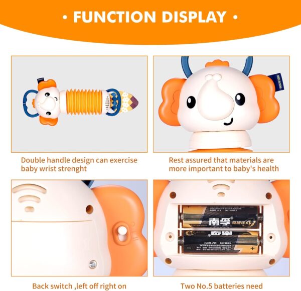 MLRYH Elephant Accordion Baby Toys, Early Development Educational Infant Music Toy Accordion Musical Instrument,Cartoon Cute Hand Grip Baby Toy for Toddlers 1 2 3+ Years Old Boys Girls Baby Gifts - Image 4