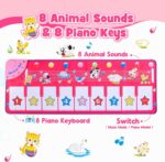Musical Toys for 1 2 3 4 5 Year Old Girls Gifts,Piano Dance Mat for Kids with 8 Animals Sounds, Early Educational Toddlers Baby Toys Birthday Present for Girls Baby - Easter Gifts for Kids - Image 2