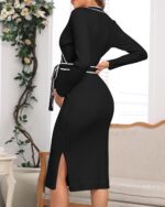 V FOR CITY Maternity Nursing Dress Sweater for Women Wedding Guest Dress Baby Shower Maternity Photoshoot Outfits - Image 2