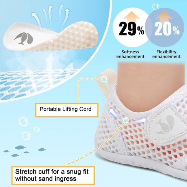 JOINFREE Toddler Water Shoes Boys Girls Sandals Barefoot Kids Breathable Aqua Shoes for Swim Pool Indoor Home Shoes - Image 3