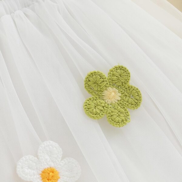 XIXIMAON Toddler Girl Summer Tulle Dress 3D Flower Decor Sleeveless Suspender A Line Dress - Image 5