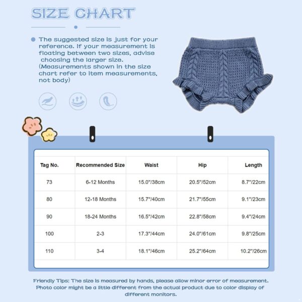 Choomomo Infant Baby Girls Shorts Ruffles Crochet Knit Bloomers Panties Underwear for Homewear - Image 5