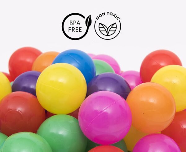 Straame Playballs, Crush-Proof, Colourful Pit Balls for Kids Baby-Approved Multi-Pack Toddler Ball Pit, Smooth Plastic Balls, No Sharp Edges, Non-Toxic & BPA Free. - Image 7