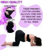 Mega_Jumble 2 Pack Maternity Leggings Over Bump High Waist Belly Support Soft Stretchy Pregnancy Pants Yoga Workout Pajama Trousers - Image 3