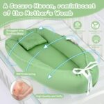 Baby Lounger for Newborn, Infant Lounger for 0-24 Months, Co Sleeper for Girls Boys, 100% Cotton Soft Adjustable Baby Floor Seat for Travel, Portable Baby Nest Lounger(Light Green) - Image 3