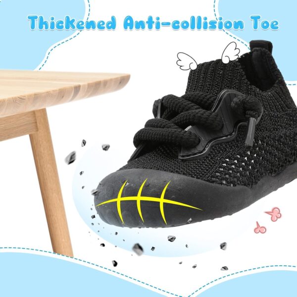 JIASUQI Baby Shoes Soft Baby First Walking Shoes Wide Barefoot Baby Boys Girls Shoes Soft Sole Infant Sneakers Toddler Lightweight Sock Shoes - Image 3