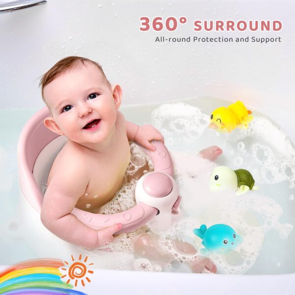 Baby Bath Seat, Infant/Toddler Sit Up Bathtub Seat for Baby 6-12-24 Months, Baby Bath Essentials Chair, Great Baby Shower Gifts for Newborn and New Mothers - Image 3
