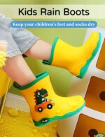 SEAUR - Girls Wellies Toddler Rain Boots Kids Wellington Boots Cute Patterns Boys Wellies Non-Slip Outdoor Shoes - Image 2