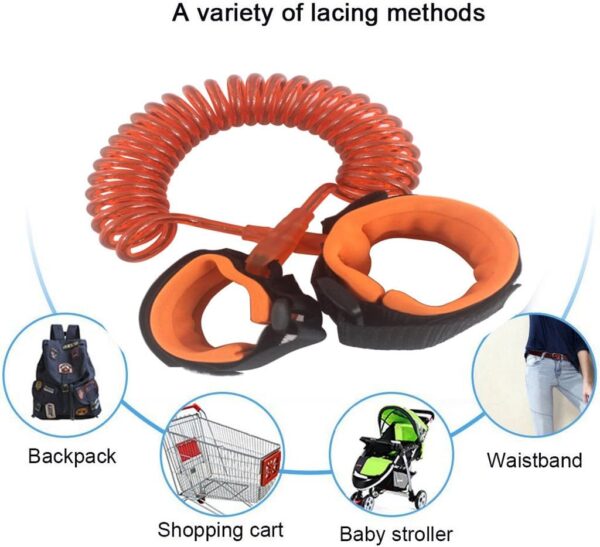 Hillento Baby Child Anti Lost Safety Wrist Link Harness Strap Rope Leash Walking Hand Belt for Toddlers, Kids(2.5m Orange) - Image 6