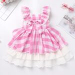 FYMNSI Baby Girls Toddler Kids Retro Pink Gingham Dress with Hair Bows 2pcs Set for Party Pageant Birthday Special Occasion - Image 4