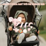 Coriver Pram Toys, Spiral Pram Toys for Babies, Baby Spiral Activity Hanging Toys with Music Box, Baby Toys for Car Seat Stroller Cot, Baby Pram Toys for Newborn 0 3 6 Months-Pink - Image 5