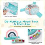 Maxmass Baby Activity Jumperoo, Height Adjustable Toddler Bouncer with 9 Interactive Toys, 360° Rotating Seat, Music, Lights&Sounds, Infant Play Center for 6 Months+, 87x87x94cm (Lake Blue) - Image 5