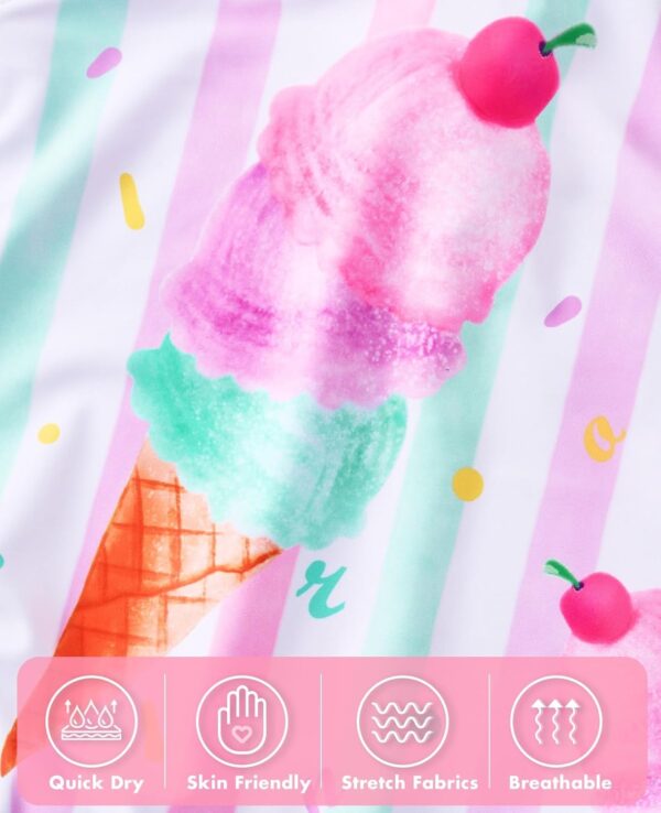 WAWSAM Unicorn Girls One Piece Bathing Suit Rainbow One-Piece Swimwear for Kids Girls… - Image 2