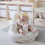 Baby Inflatable Seat with Suction Cups for Babies 3 Months & Up, Baby Floor Seats for Sitting Up with Built in Air Pump, Blow Up Baby Chair for Infants - Bear Head - Image 2