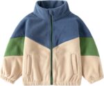 Gajaous Toddler Kids Polar Fleece Jacket,Baby Boys Full-Zip Long Sleeve Warm Coats Outwear for Fall Spring Winter