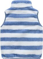 Baby Girl Boy Sherpa Fleece Gilets Vest Faux Fur Sleeveless Jacket Full Zipper Fall Winter Waistcoat Outerwear Padded Fall Winter Outwear Coat Top Fuzzy Fall Winter Warm Outerwear Winter Jacket - Image 2
