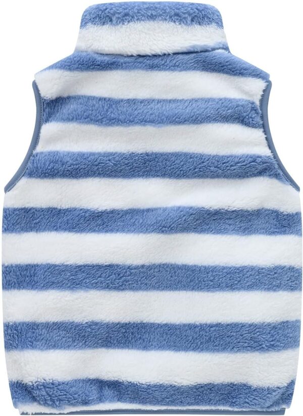 Baby Girl Boy Sherpa Fleece Gilets Vest Faux Fur Sleeveless Jacket Full Zipper Fall Winter Waistcoat Outerwear Padded Fall Winter Outwear Coat Top Fuzzy Fall Winter Warm Outerwear Winter Jacket - Image 2