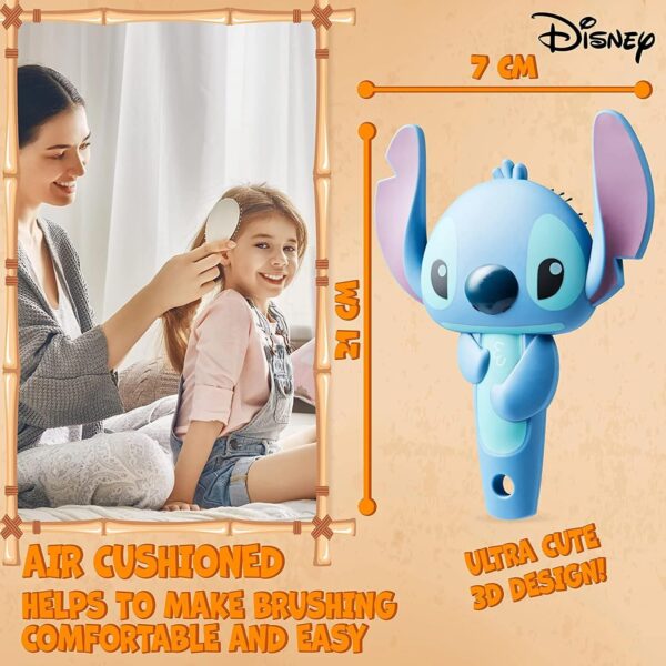 Disney Stitch Detangle Hair Brush for Women Teenagers Girls Minnie Mouse Baby Yoda Paddle Brush Stitch Gifts (Blue Stitch 3D) - Image 7