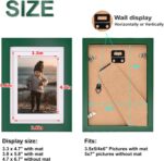 KINLINK 7x5 Picture Frames Green, Wood Frames with Acrylic Plexiglass for Pictures 6x4 with Mat or 7x5 without Mat, Tabletop and Wall Mounting Display, Set of 4 - Image 6