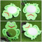 Kids Toys Toys Cartoon Bath Mirror Toy, EVA Bathing Plaything Frog- shape Bath Toy Lovely Bath Toy Mirror Children Frog Shower Playthings 2Pcs Travel Toddler Toys Baby Bath Tub - Image 4