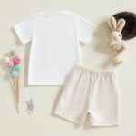 PanLidapan Baby Boys Easter Outfits Summer Clothes Short Sleeve Bunny Print T-Shirt Shorts Toddler 2 Piece Clothes Set Shorts Set Tracksuit - Image 3
