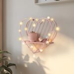 SUMGAR Floating Shelves Rose Gold Heart Shelf for Wall Mounted Pink Bathroom Bedroom Living Room Decorative Organiser Display & Storage Unit - Image 4