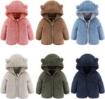 Newborn Infant Baby Boys Girls Cartoon Fleece Hooded Jacket Coat with Ears Warm Todder Kids Outwear Coat Zipper Up 0-6Y - Image 5