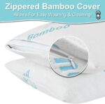 Cooling Bamboo Full Body Pillow for Sleeping, Shredded Memory Foam, Long Pregnancy Pillows for Adults, Washable & Removable Zippered Breathable Hypoallergenic Bamboo Cover Firm Side Sleeper Hug Pillow - Image 4