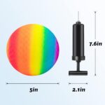 Homotte 6 Pcs Rainbow Playground Balls for Kids, 5 Inch Small Kickball Dodgeballs, Mini Toy Bouncing Ball Handball Set for Indoor & Outdoor Activities with Hand Pump - Image 4