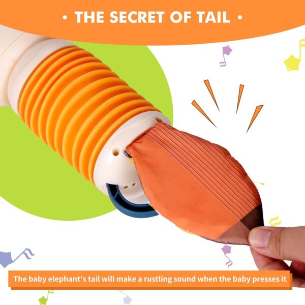 MLRYH Elephant Accordion Baby Toys, Early Development Educational Infant Music Toy Accordion Musical Instrument,Cartoon Cute Hand Grip Baby Toy for Toddlers 1 2 3+ Years Old Boys Girls Baby Gifts - Image 3
