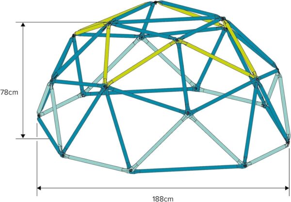 TP Toys 1.9m Metal Climbing Dome & Sandpit - Durable Outdoor Play Equipment for Kids Aged 3+, Versatile Fun with Sand or Ball Pit Base, Sturdy Powder-Coated Steel Frame, Weather-Resistant Design - Image 3