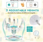 Maxmass Baby Activity Jumperoo, Height Adjustable Toddler Bouncer with 9 Interactive Toys, 360° Rotating Seat, Music, Lights&Sounds, Infant Play Center for 6 Months+, 87x87x94cm (Lake Blue) - Image 4