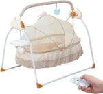SZSXYBZ Baby Cradle, Electric Baby Cradle Cot Automatic Swing, Electric Baby Cradle Bluetooth Rocking Chair with Music Safe Rocker for Babies Between 0 and 24 Months(A)