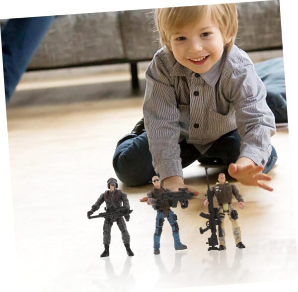 VICASKY 6pcs Soldier Model Tank Mini Play Figure Playsets Accessories Army Men Army for Boys Solider Boy Action Figures Army Soldier Boy Plastic - Image 7