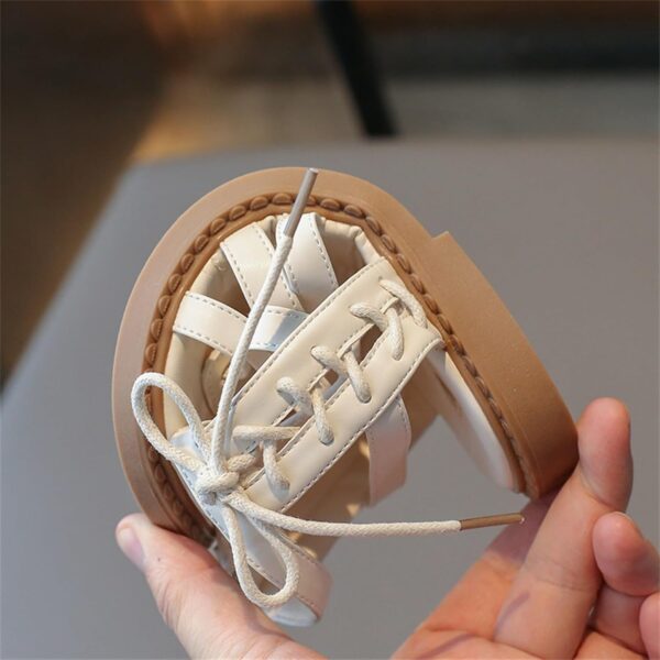 Girls' High Top Sandals Summer 𝐆ladiator Girls' Sandals Open Toe 𝐂𝗿oss Lace Shoes Zipper Casual Flat Sandals With Strap Sandals Retro Sandals Casual Sandals - Image 4