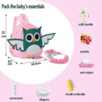 Toddler Safety Harness Backpack with Rein Baby Walking Leash Anti-Lost Safety Wrist Cuff with Lock 1.5m Children Walking Backpack-Owl-Pink - Image 3