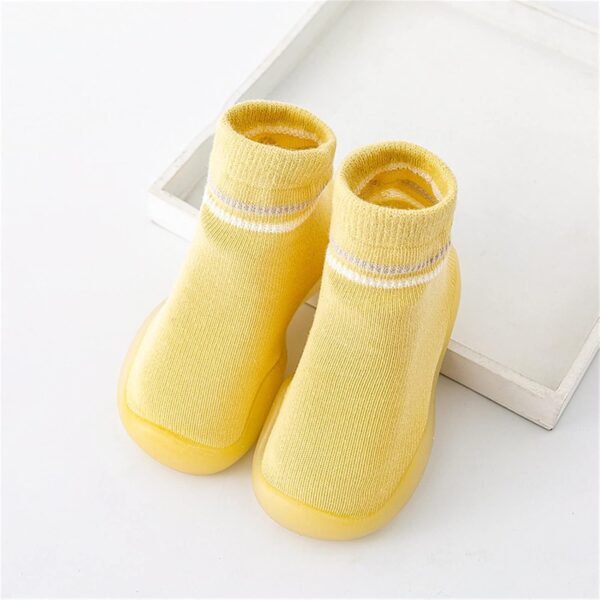 Generic Toddler Kids Toddler Newborn Baby Boys Girls Shoes First Non-Slip Shoes Socks Shoes Prewalker Trainers Baby Sandals 19, yellow, 0-6 Months - Image 2