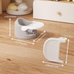 Baby Floor Seat with Tray, Feeding Seat Portable for Sit Up Activity & Eating for Infants, Gray - Image 6