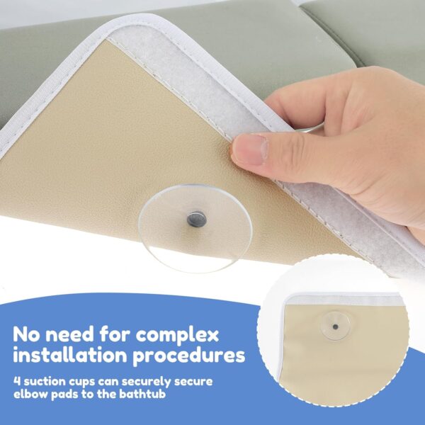 2Pcs Baby Bath Kneeler and Elbow Rest Pad Set,Comfortable Foam Bath Kneeling Pad, Non-Slip Bath Tub Elbow Pad with 4 Organizer Pockets, Washable Baby Bath Cushion Bath Kneeling Pad for Toddler (Grey) - Image 4