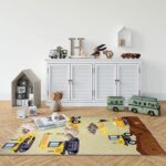 USTIDE Thick Kids Rug Play Mat,Cartoon Construction Area Rug Excavator Digger Kids Carpet Boys Girls Bedroom Rugs Floor Carpet Playroom Rug Nonslip Crawling Mat Plush Nursery Rug 120x180cm - Image 3