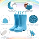 EUXTERPA Kids Wellies Boys Girls Waterproof Wellington Boots, Toddler Child Solid Color Welly Boots for Outdoor - Image 3