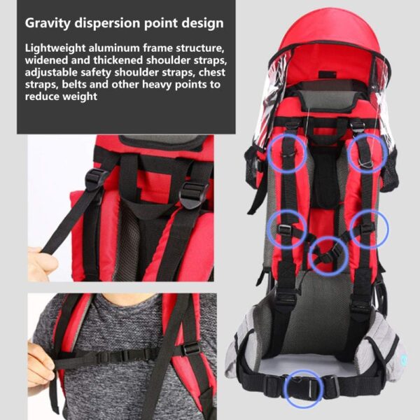 ZSPXZZ Premium Cross Country Baby Carrier, Baby Toddler Backpack Cross country Carrier w/Stand Child Kid Sunshade Visor,Upgraded foot straps,Holds up to 50 Pound Ideal,B - Image 3