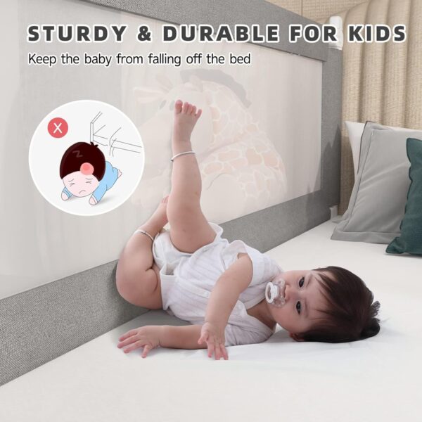 PRMTYUP Baby Bed Guard, Vertical Lifting Toddler Safety Protection Guard, Anti-Fall Gate Mesh Guardrail For Baby Kids, Fall Protection For Cribs, For Infants - Image 4