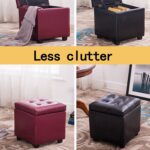 OLOTU Footstool Multifunctional Foot Stool Storage PU Fabric Feels Delicate Footstool Water Resistant Sofa Stool Concealed Storage Storage Box Ergonomic - Image 6