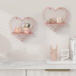 SUMGAR Floating Shelves Rose Gold Heart Shelf for Wall Mounted Pink Bathroom Bedroom Living Room Decorative Organiser Display & Storage Unit - Image 2