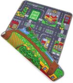 The Rug House Kids Reversible Double Sided Town City Roads Car Playmat Childrens Play Village Farm Mats 80cm x 150cm - Image 2