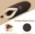 KuaiLu Mens Felt Winter Warm Boot Slippers Cosy Memory Foam Fleece Lined Bootie Slippers with Comfy Arch Support House Shoes Non-Slip Indoor Outdoor Hard Sole - Image 7