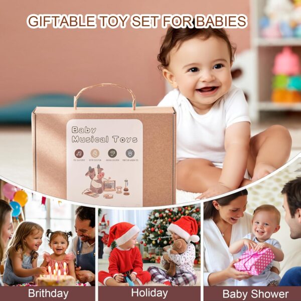 Smartwo Kids Musical Instruments, Wooden Montessori Music Toy Set for Toddler 1 2 3 Years Old, Baby Xylophone Tambourine Rattle Trumpet Wind Chime, Gift for Boys Girls - Image 7