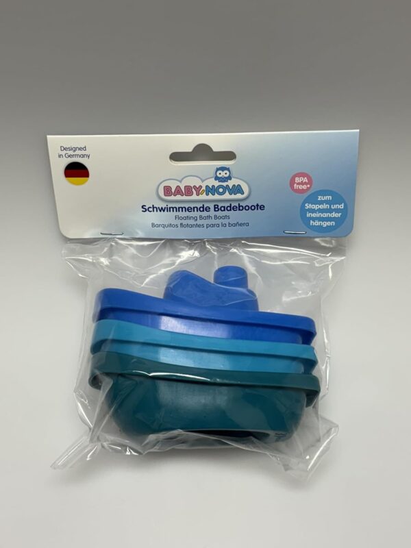 babynova Bath boats - Educational Baby & Toddler Toys - 3+ Months - 3 pcs Set - Motor skills development - Suitable for bathtub and sandbox - BPA Free - Blue, Turquoise, Green - Image 7