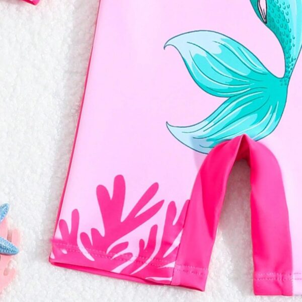 WYTbaby Baby Girls Swimming Costume One Piece Toddler Swimsuit Long Sleeve Uv Protection Summer Swimsuit for Toddler Girls 9 Months-3 Years - Image 4